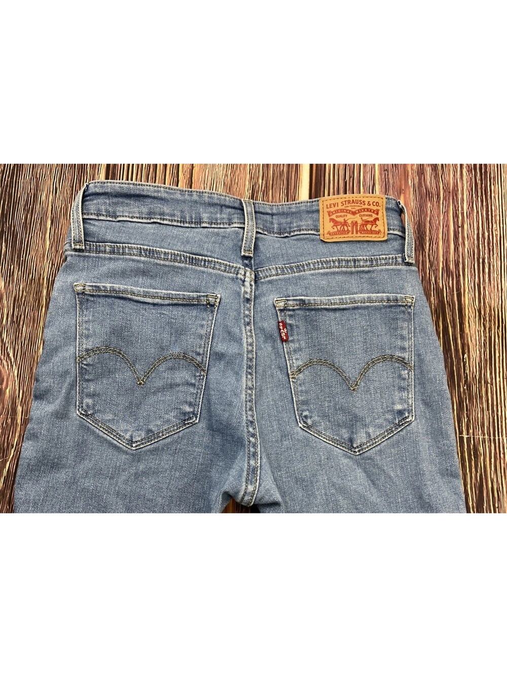 💋 Levis 725 High Rise Bootcut Jeans Womens Size 26 Blue Light Wash Stretch